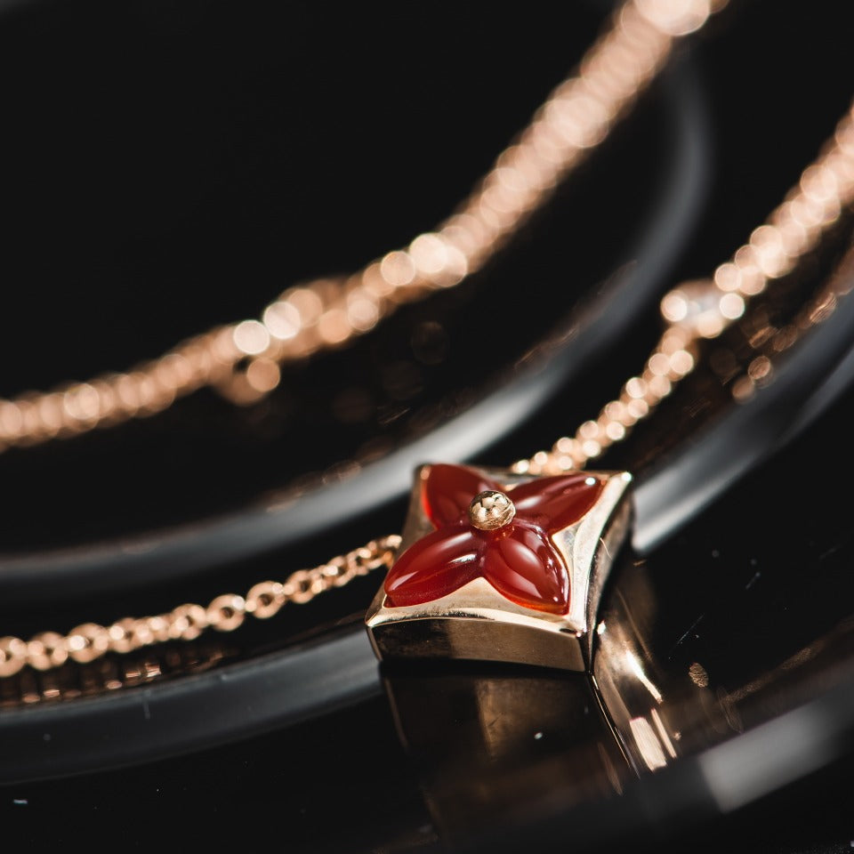 [Polaidi Jewelry]STAR NECKLACE PINK GOLD 1 DIAMOND