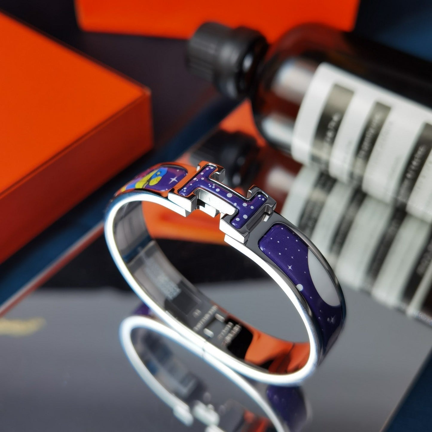 [：Polaidi Jewelry]H STAR AND MOON BRACELET 12MM