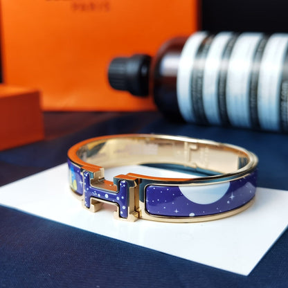 [：Polaidi Jewelry]H STAR AND MOON BRACELET 12MM