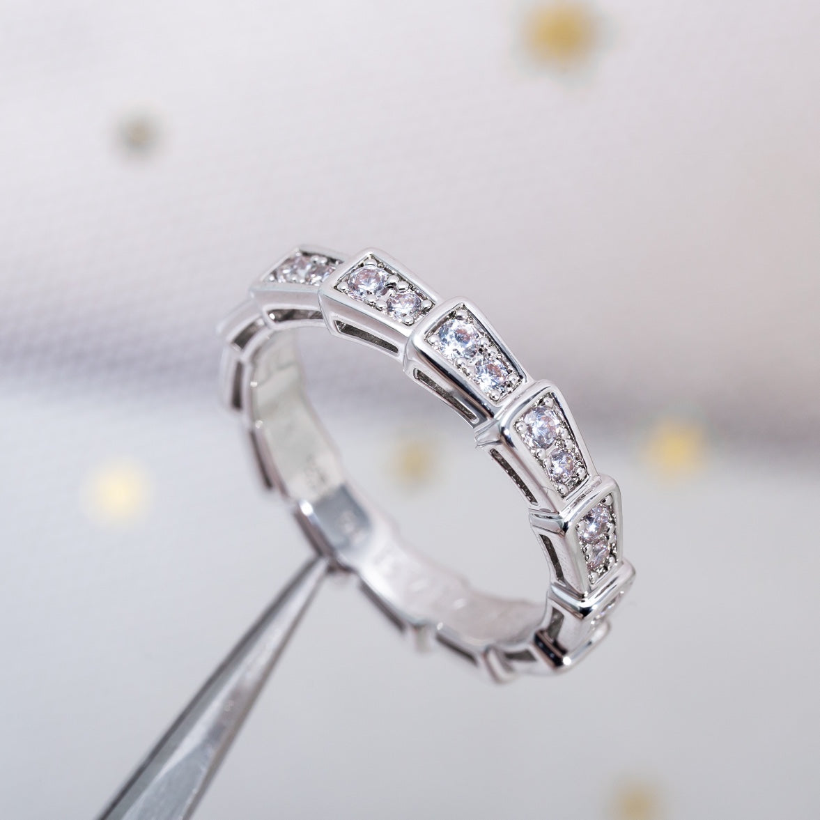 [Polaidi Jewelry]SERPENTI RING SILVER DIAMOND PAVED 3MM
