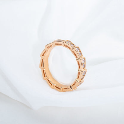[Polaidi Jewelry]SERPENTI RING PINK GOLD DIAMOND PAVED 3MM