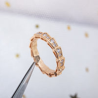 [Polaidi Jewelry ]SERPENTI RING PINK GOLD DIAMOND PAVED 3MM