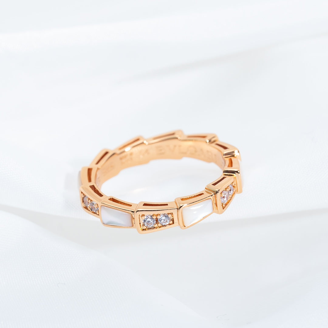 [Polaidi Jewelry]SERPENTI RING PINK GOLD DIAMOND MOP 3MM