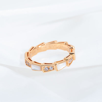 [Polaidi Jewelry]SERPENTI RING PINK GOLD DIAMOND MOP 3MM