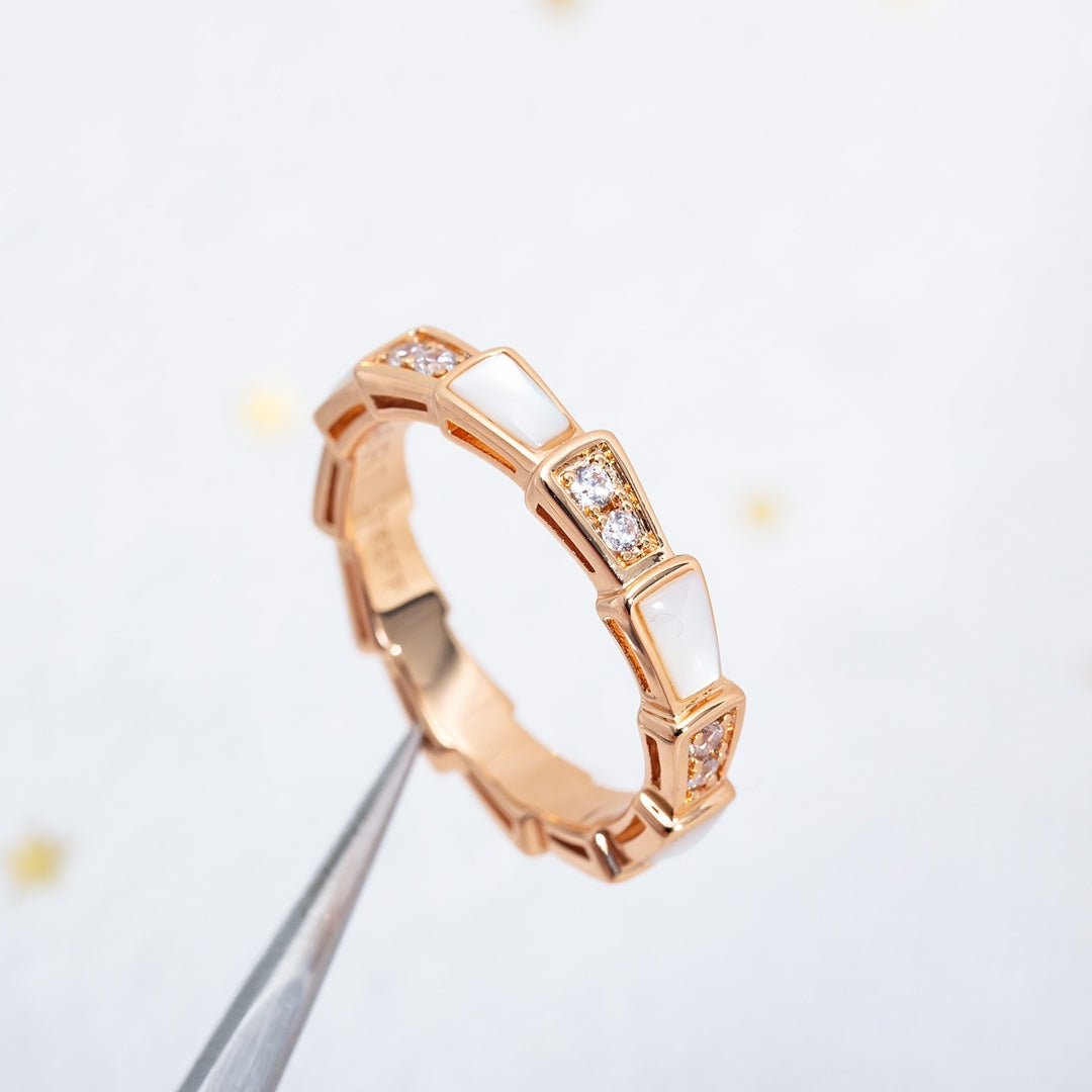 [Polaidi Jewelry]SERPENTI RING PINK GOLD DIAMOND MOP 3MM