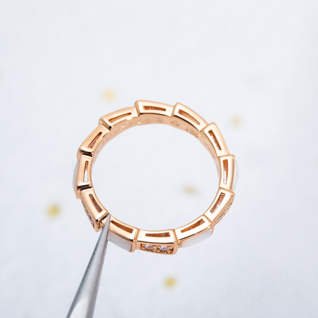 [Polaidi Jewelry]SERPENTI RING PINK GOLD DIAMOND MOP 3MM