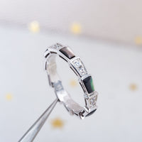 [Polaidi Jewelry ]SERPENTI RING SILVER  DIAMOND BLACK MOP 3MM