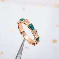 [Polaidi Jewelry ]SERPENTI RING PINK GOLD MALACHITE DIAMOND 3MM