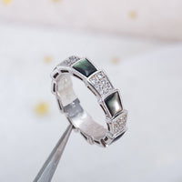 [Polaidi Jewelry ]SERPENTI RING SILVER DIAMOND BLACK MOP 4MM