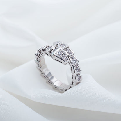 [Polaidi Jewelry]SERPENTI RING SILVER DIAMOND PAVED 4MM