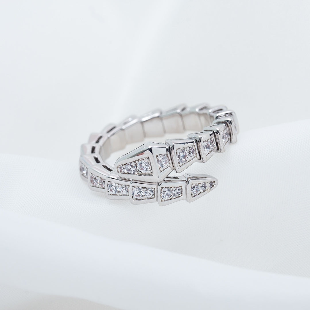 [Polaidi Jewelry]SERPENTI RING SILVER DIAMOND PAVED 4MM