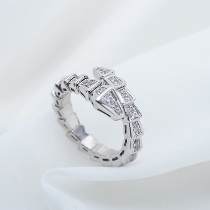 [Polaidi Jewelry]SERPENTI RING SILVER DIAMOND PAVED 4MM