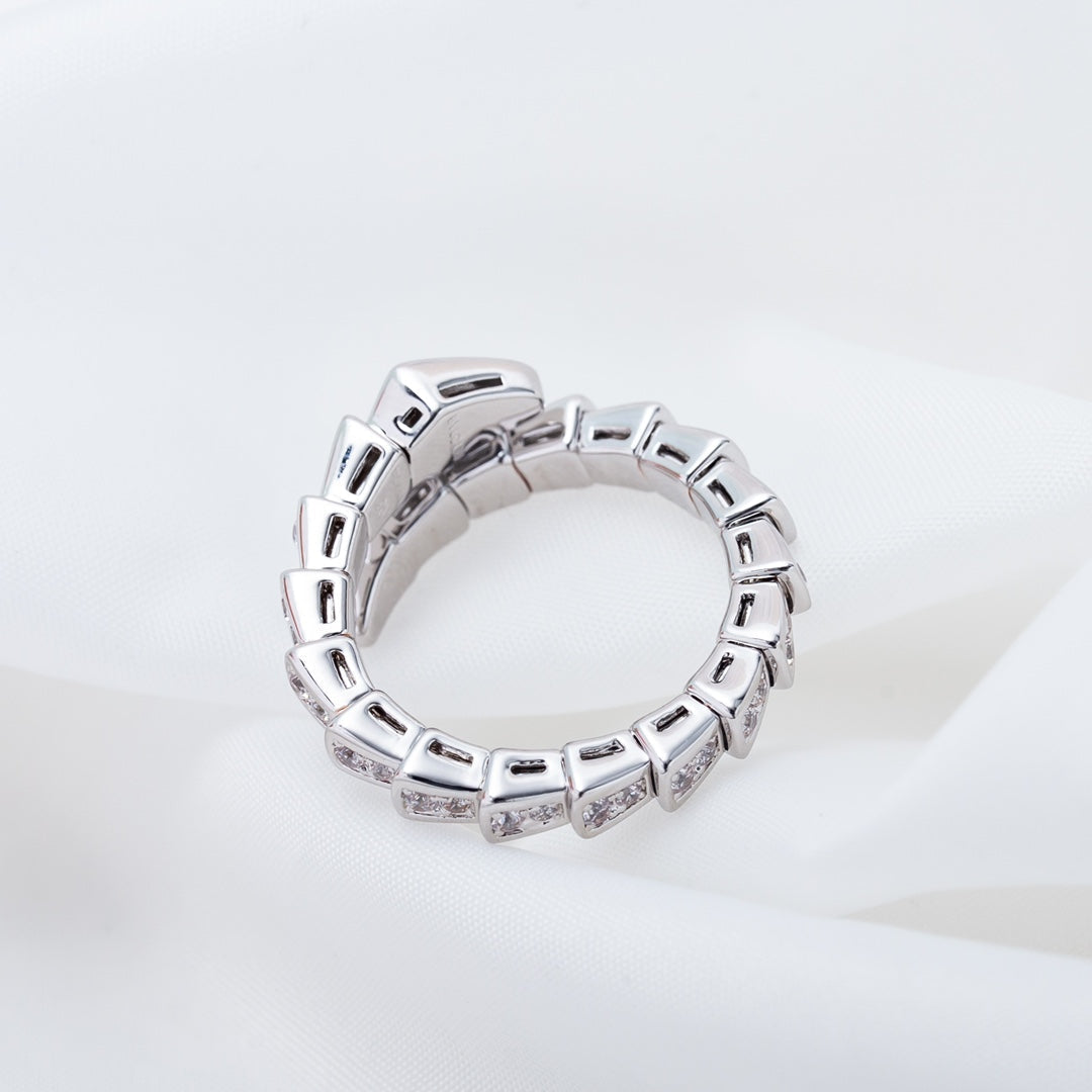 [Polaidi Jewelry]SERPENTI RING SILVER DIAMOND PAVED 4MM