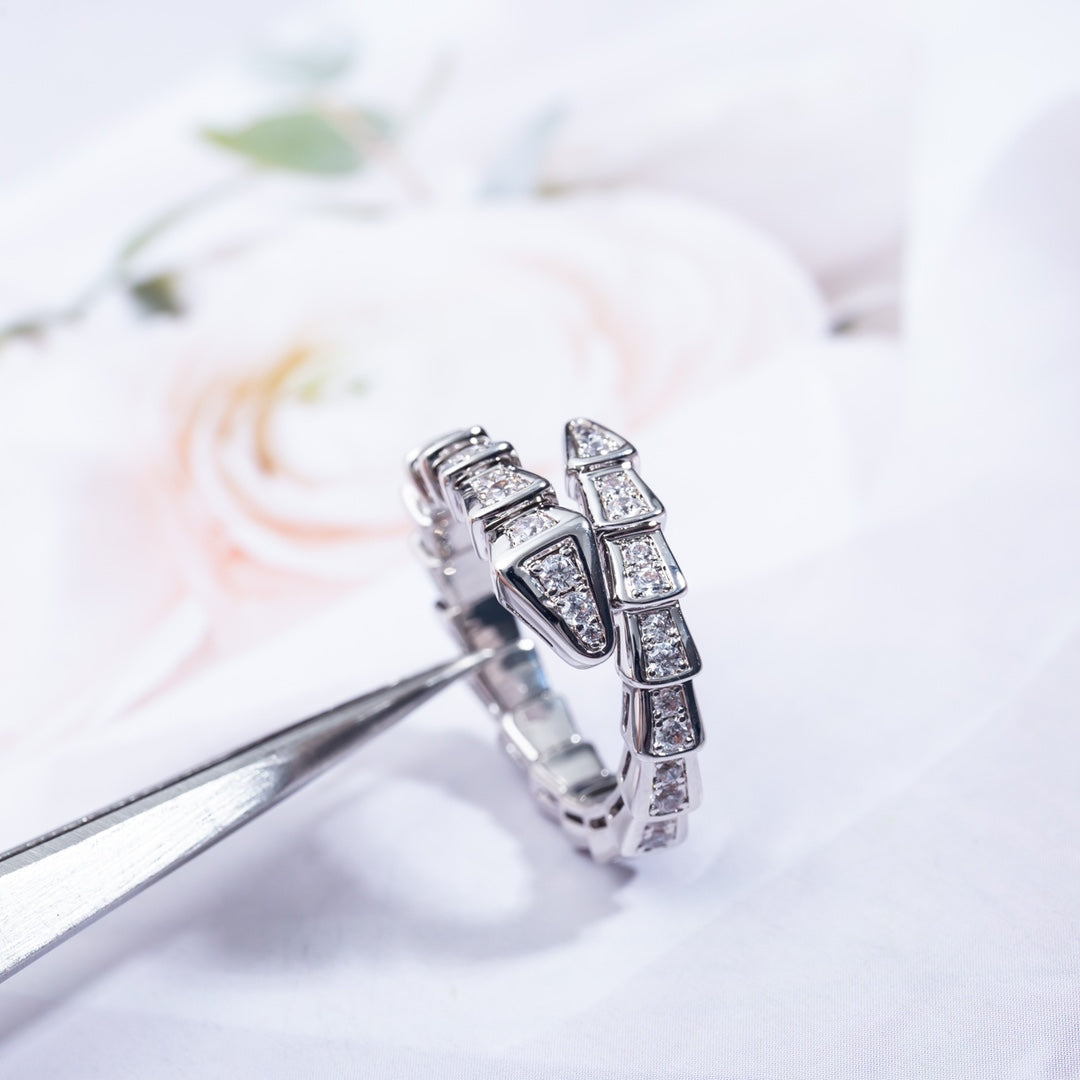 [Polaidi Jewelry]SERPENTI RING SILVER DIAMOND PAVED 4MM
