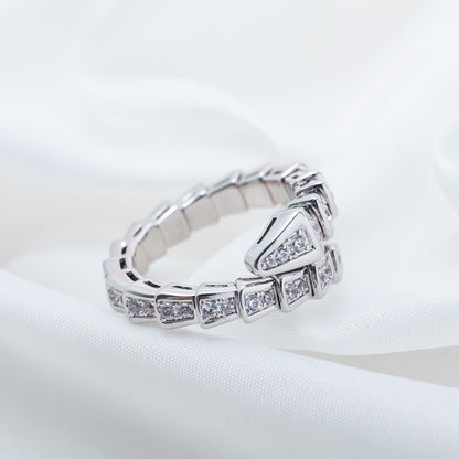[Polaidi Jewelry]SERPENTI RING SILVER DIAMOND PAVED 4MM