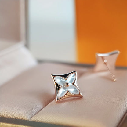 [Polaidi Jewelry]STAR MOP PINK GOLD EARRINGS
