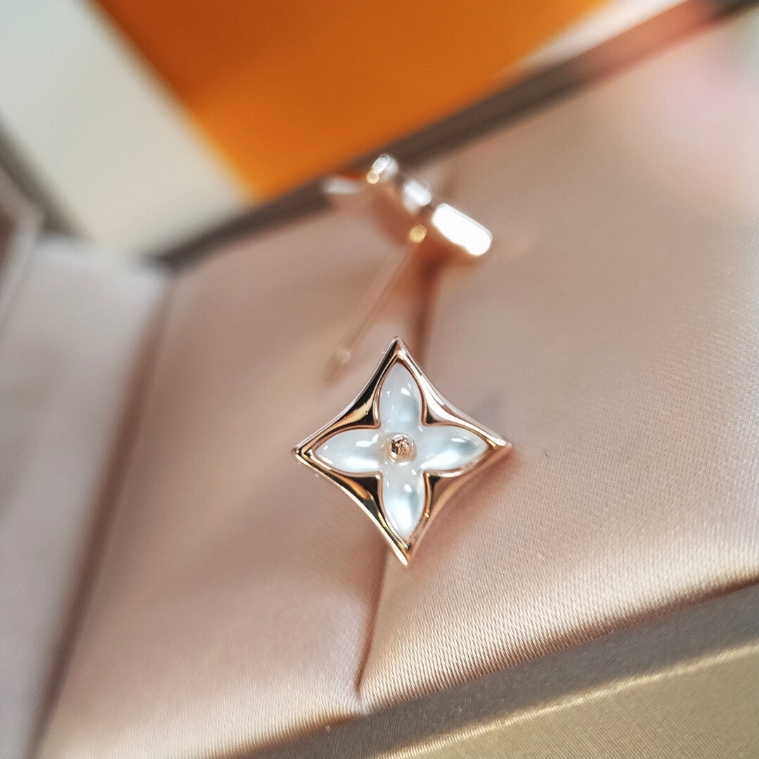 [Polaidi Jewelry]STAR MOP PINK GOLD EARRINGS
