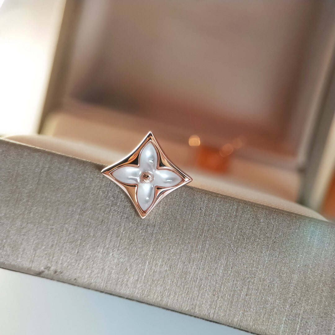[Polaidi Jewelry]STAR MOP PINK GOLD EARRINGS