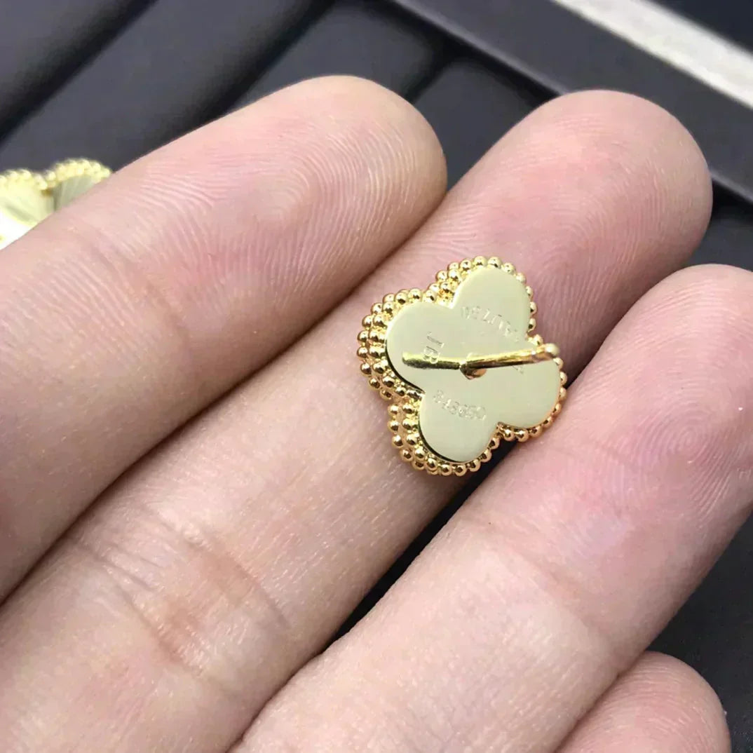 [Polaidi Jewelry]CLOVER MINI 9.5MM LASER EARRINGS