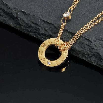 [Polaidi Jewelry]LOVE NECKLACE 16MM 2 DIAMONDS