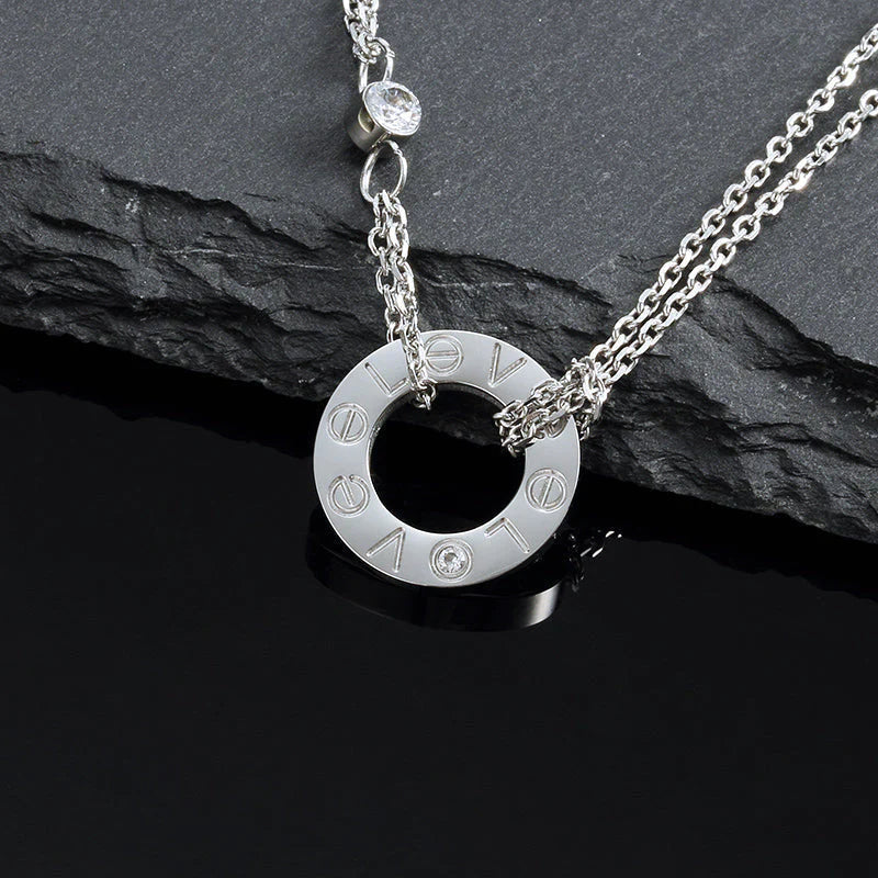 [Polaidi Jewelry]LOVE NECKLACE 16MM 2 DIAMONDS
