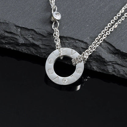 [Polaidi Jewelry]LOVE NECKLACE 16MM 2 DIAMONDS