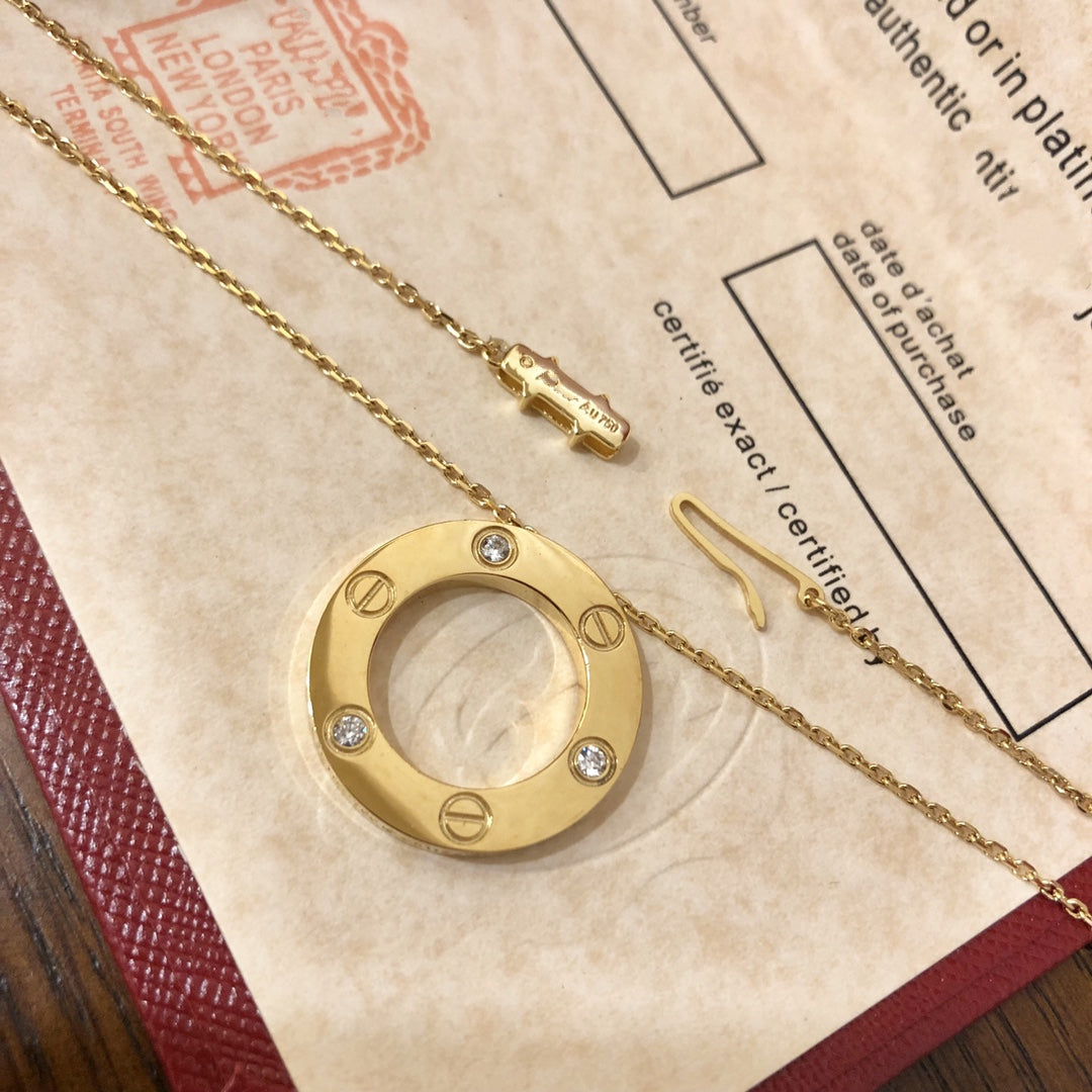 [Polaidi Jewelry]LOVE NECKLACE 16MM 3 DIAMONDS