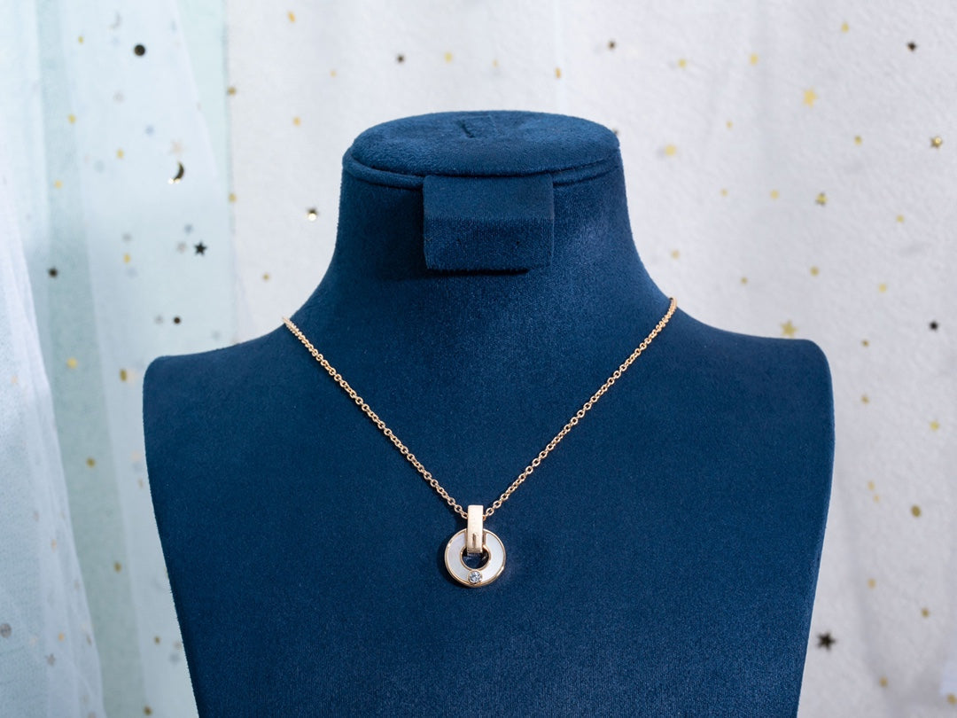 [Polaidi Jewelry]GARI NECKLACE PINK GOLD MOP