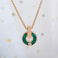 [Polaidi Jewelry ]GARI NECKLACE PINK GOLD MALACHITE