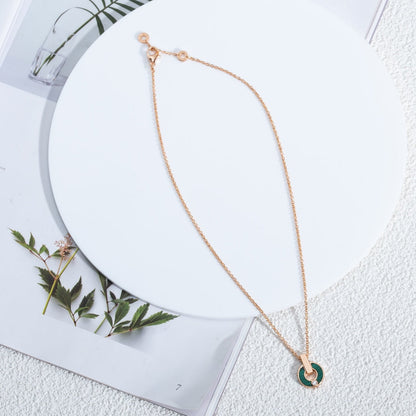 [Polaidi Jewelry]GARI NECKLACE PINK GOLD MALACHITE