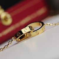[Polaidi Jewelry ]LOVE NECKLACE DOUBLE RING GOLD