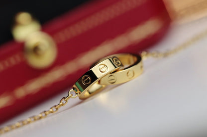 [Polaidi Jewelry]LOVE NECKLACE DOUBLE RING GOLD