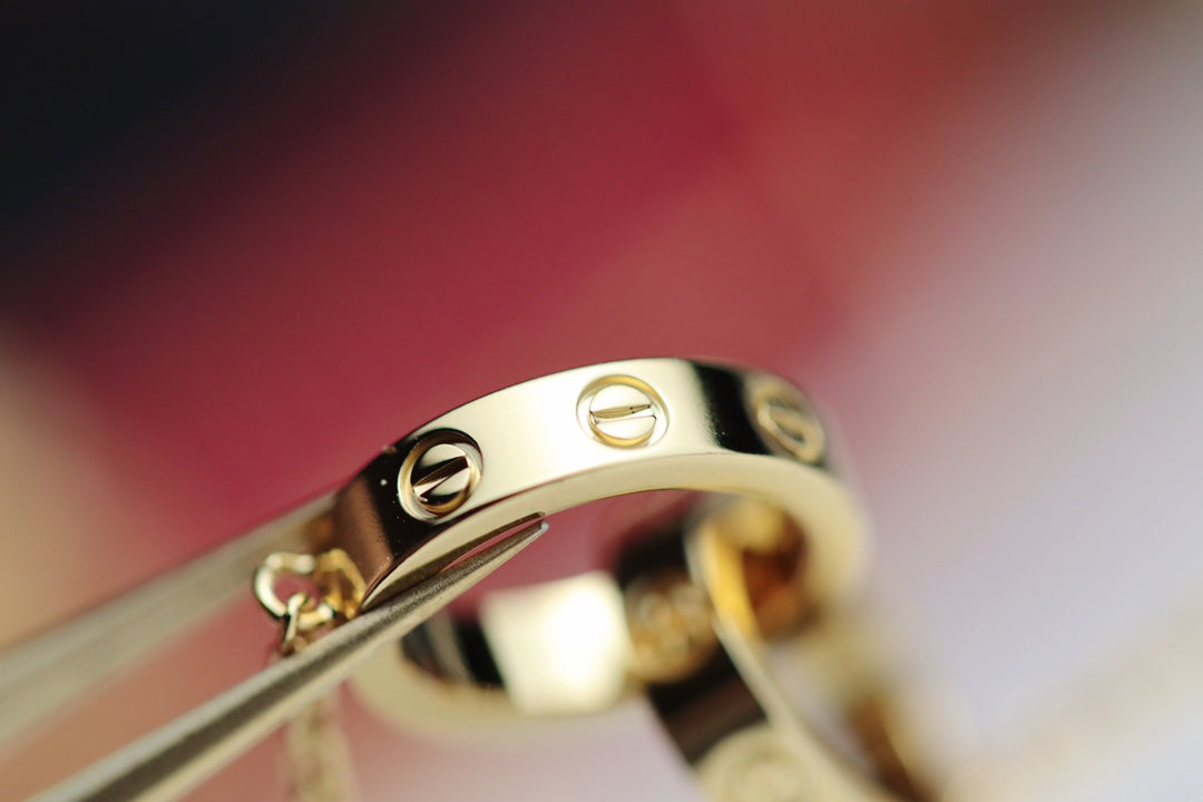 [Polaidi Jewelry]LOVE NECKLACE DOUBLE RING GOLD