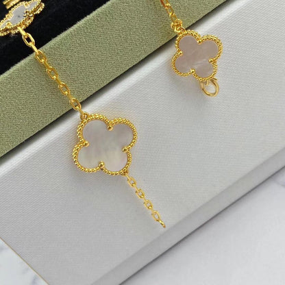 [：Polaidi Jewelry]マジック クローバー マザーオブパール ブレスレット 5モチーフ