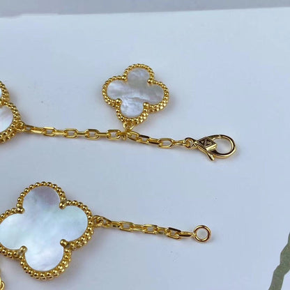 [：Polaidi Jewelry]マジック クローバー マザーオブパール ブレスレット 5モチーフ