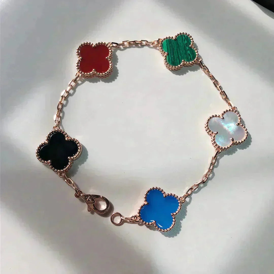 [：Polaidi Jewelry]CLOVER 5 MOTIFS MULTICOLOR  BRACELET