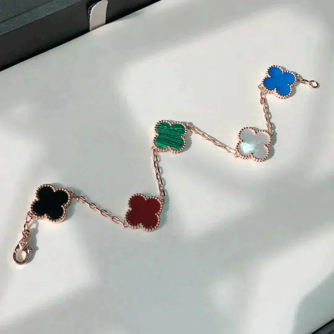 [Polaidi Jewelry]CLOVER 5 MOTIFS MULTICOLOR BRACELET