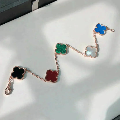 [：Polaidi Jewelry]CLOVER 5 MOTIFS MULTICOLOR  BRACELET