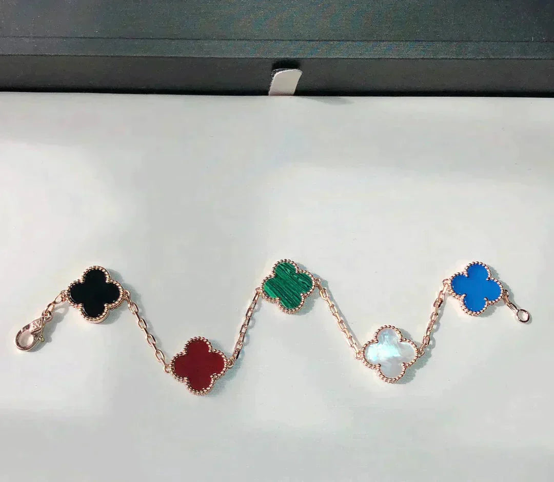 [Polaidi Jewelry]CLOVER 5 MOTIFS MULTICOLOR BRACELET