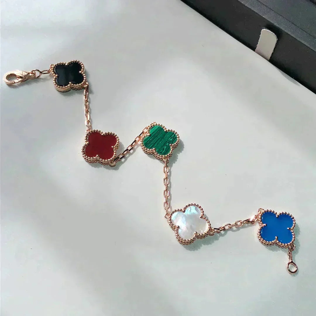 [Polaidi Jewelry]CLOVER 5 MOTIFS MULTICOLOR BRACELET