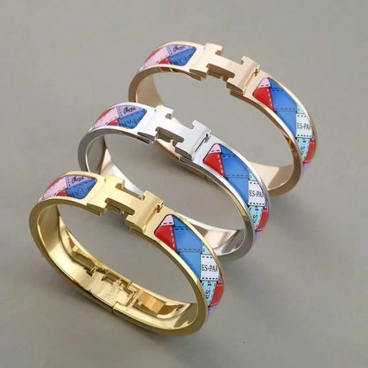 [Polaidi Jewelry]H BRACELET DOTTED BORDER 12MM