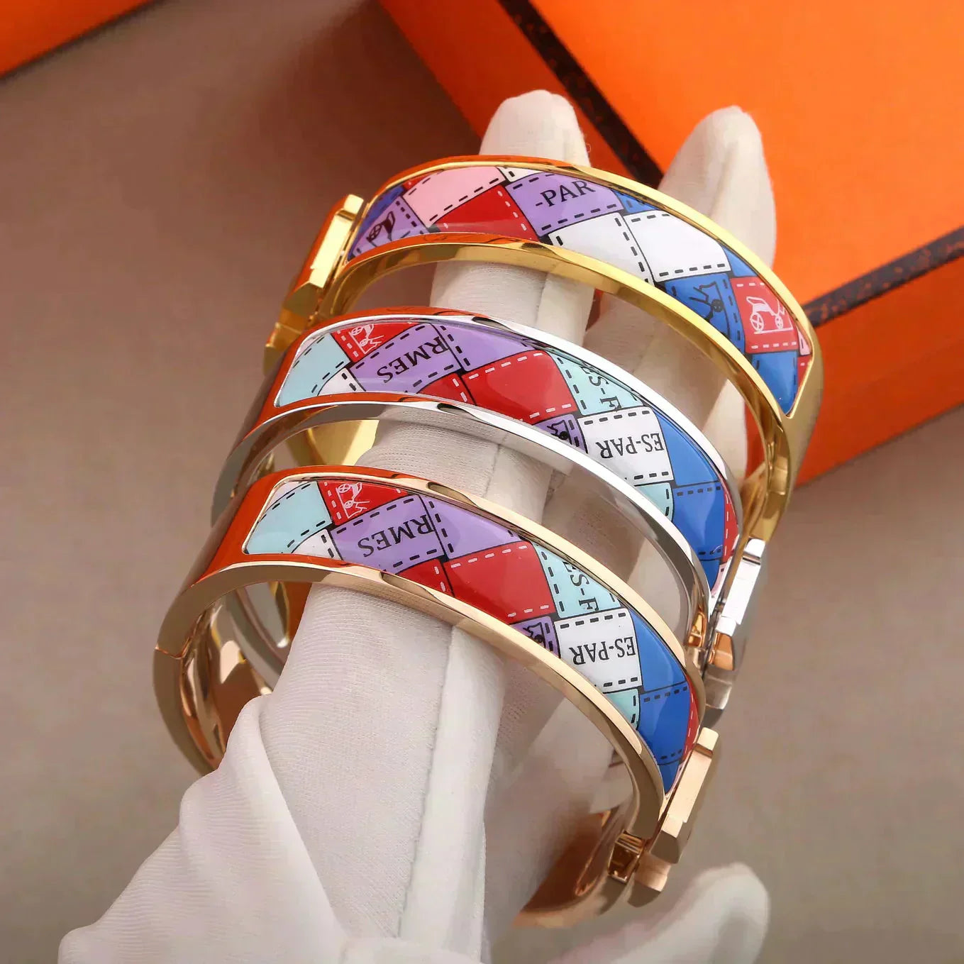 [：Polaidi Jewelry]H BRACELET DOTTED BORDER 12MM