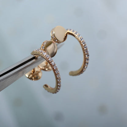 [：Polaidi Jewelry]JUSTE EARRINGS 12.75MM PINK GOLD DIAMOND