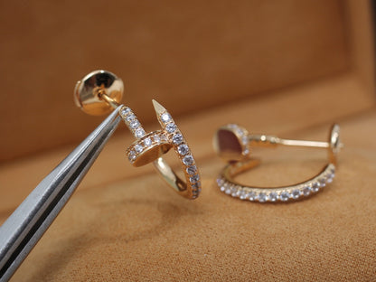 [Polaidi Jewelry]JUSTE EARRINGS 12.75MM PINK GOLD DIAMOND