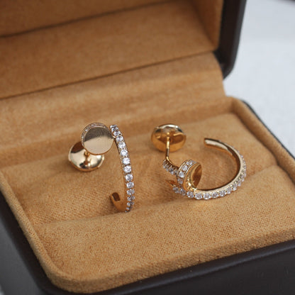 [Polaidi Jewelry]JUSTE EARRINGS 12.75MM PINK GOLD DIAMOND