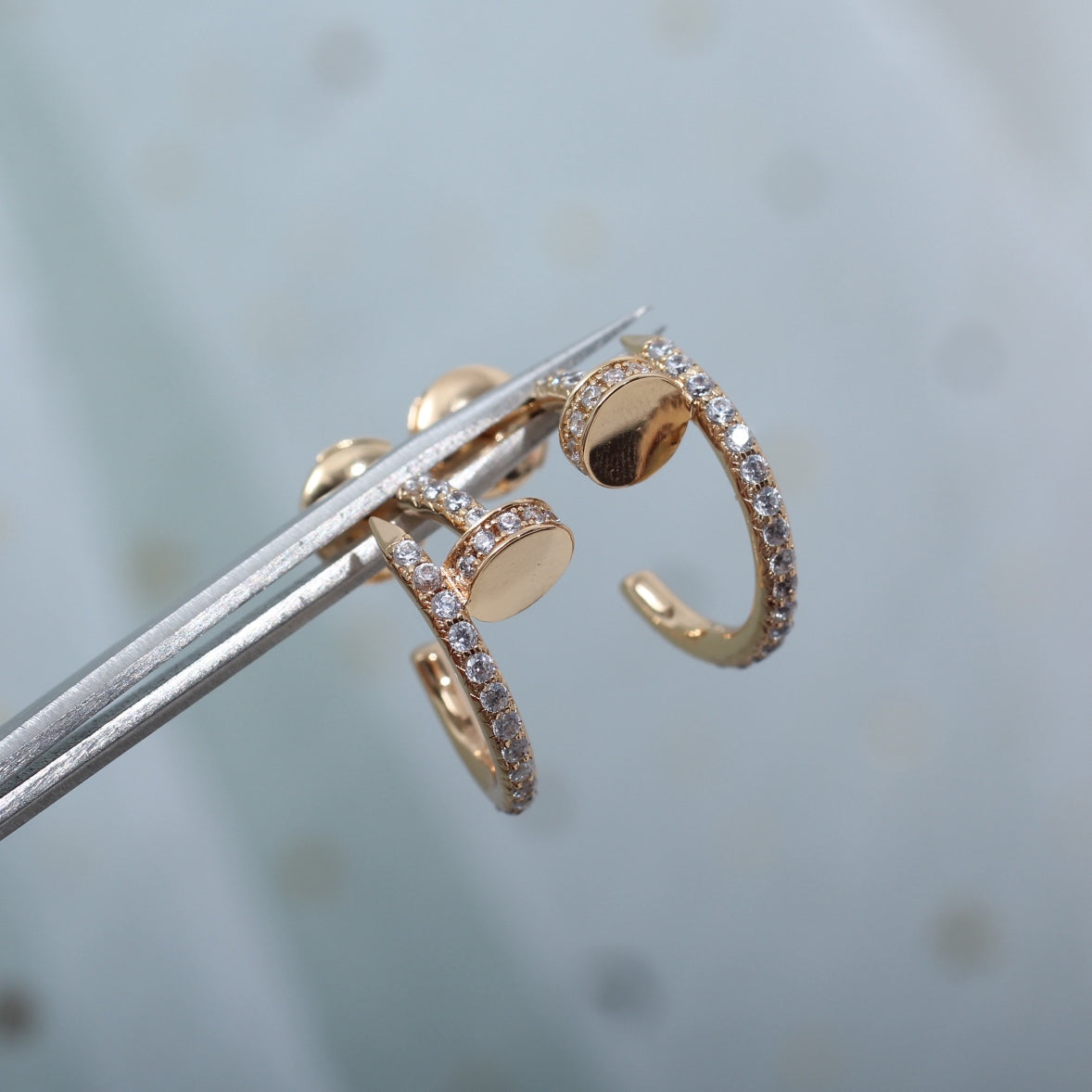 [Polaidi Jewelry]JUSTE EARRINGS 12.75MM PINK GOLD DIAMOND