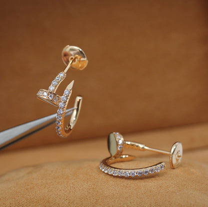 [：Polaidi Jewelry]JUSTE EARRINGS 12.75MM PINK GOLD DIAMOND