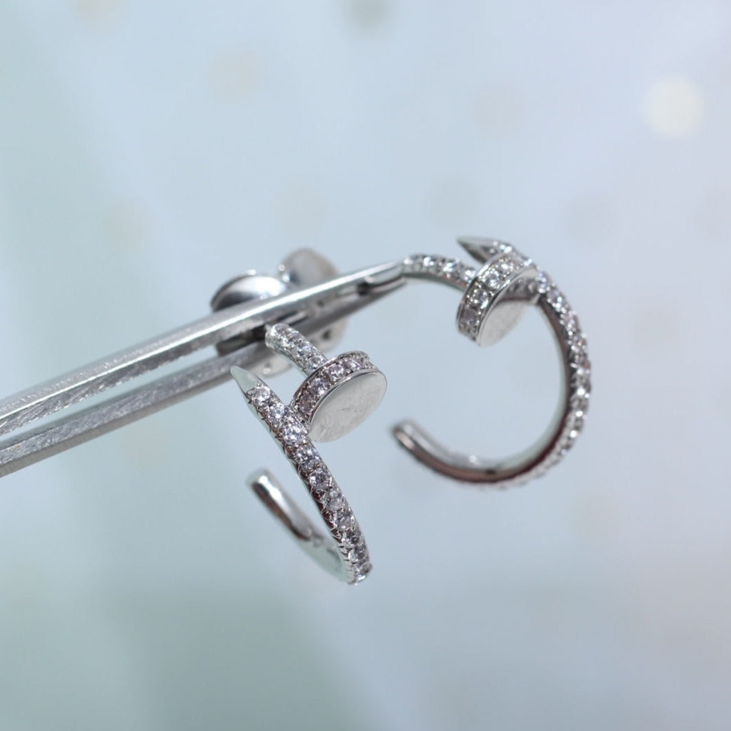[Polaidi Jewelry]JUSTE EARRINGS 12.75MM SILVER DIAMOND