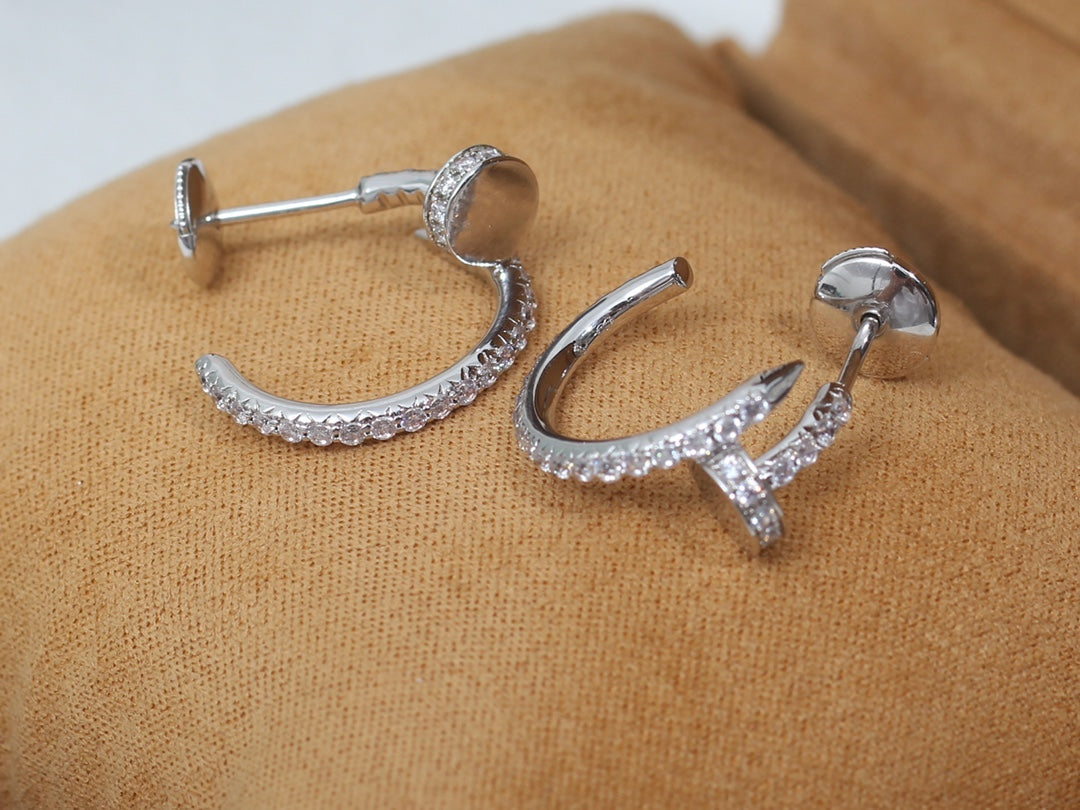 [Polaidi Jewelry]JUSTE EARRINGS 12.75MM SILVER DIAMOND