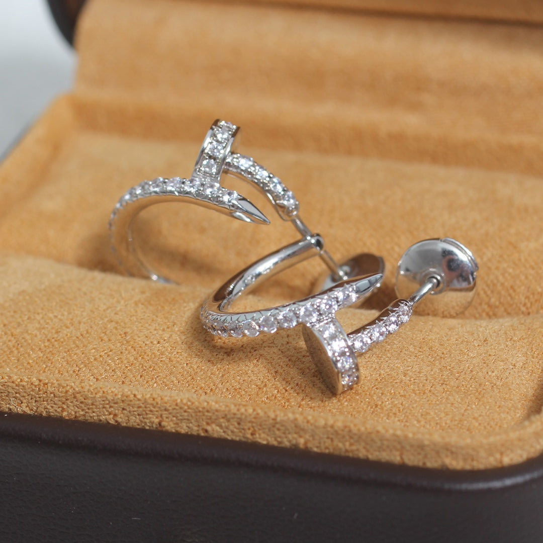 [Polaidi Jewelry]JUSTE EARRINGS 12.75MM SILVER DIAMOND